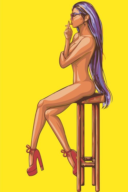 Картина по номерам «Обнаженная девушка на стуле»
