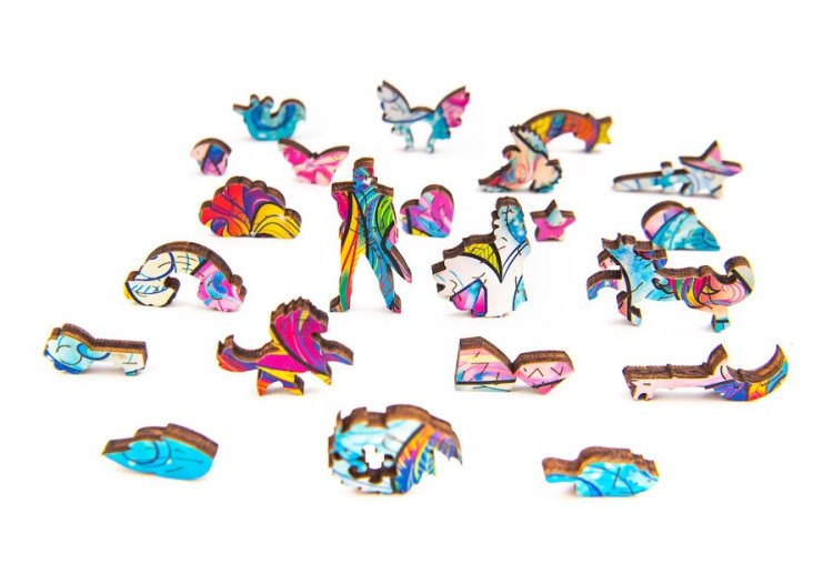 Деревянный пазл Unidragon «Вдохновляющий Единорог», размер S (А5) — картинка 9