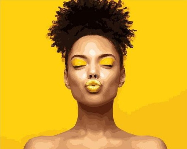 Картина по номерам «Желтый макияж»
