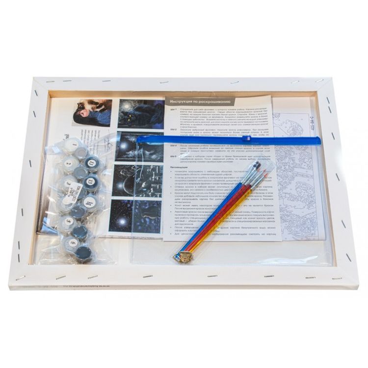 Картина по номерам «Кот и одуванчики» — картинка 3