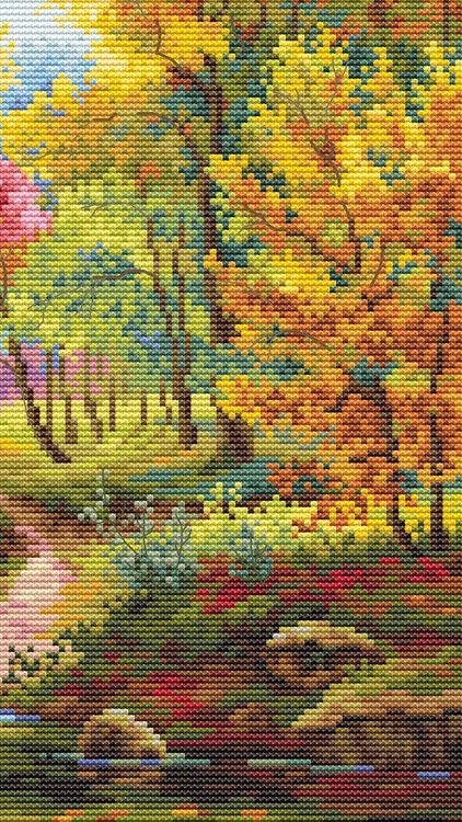 Набор для вышивания «Беседка в осеннем лесу» — картинка 3