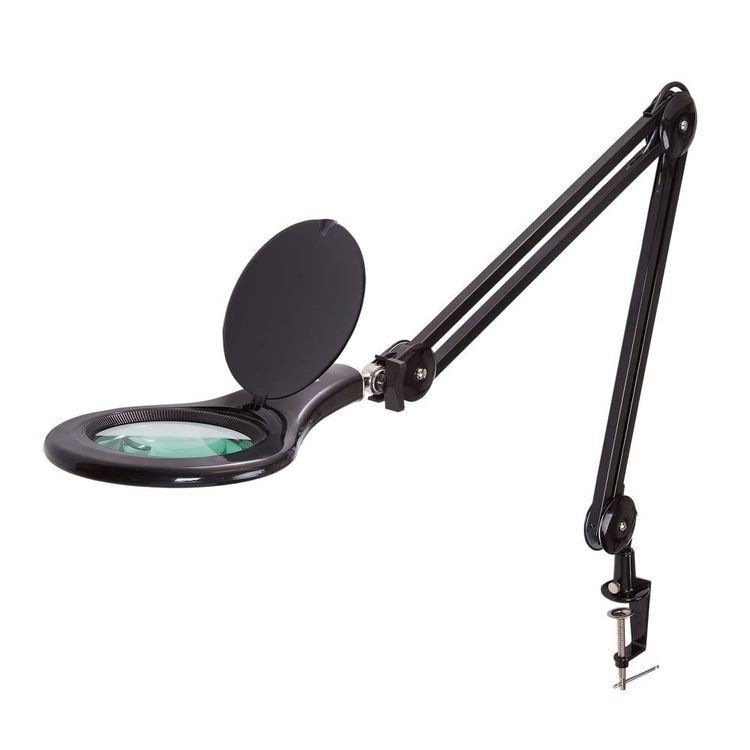 Лупа на струбцине круглая 5D с подсветкой 90LED, черная, REXANT — картинка 2