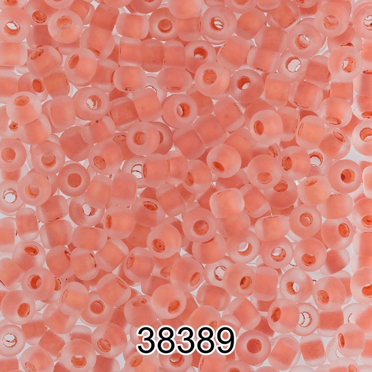Бисер Чехия круглый 5 10/0, 2,3 мм, 500 г, цвет: 38389 оранжевый матовый