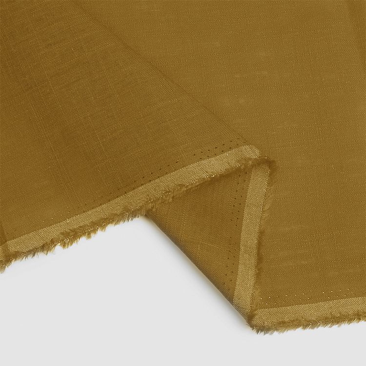Ткань льняная, 190 г/м², 5 м x 140 см, цвет: горчица, TBY — картинка 4