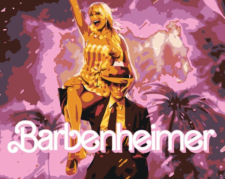Картина по номерам «Барби: Оппенгеймер мем 5»