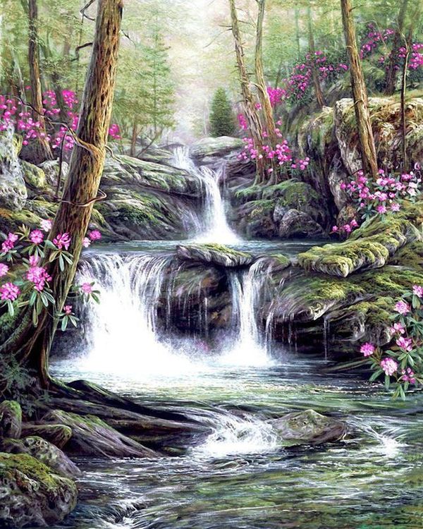 Алмазная вышивка «Водопад» — картинка 2