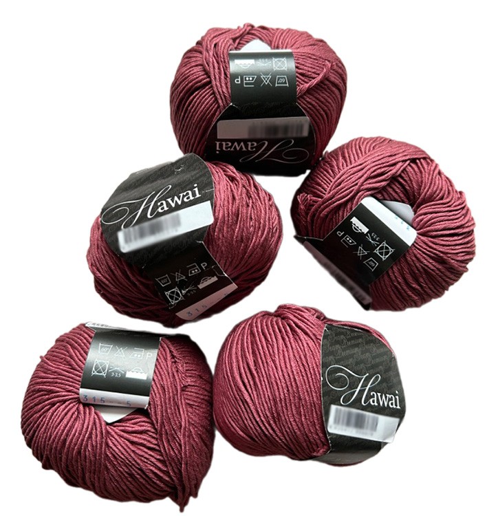 Пряжа SEAM HAWAI (315), брусника, 5 шт. по 50 г — картинка 2