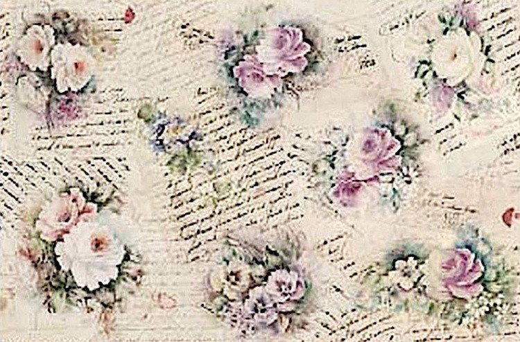 Бумага рисовая Carta di Riso «Розы-ноты сирень», 50x70  см