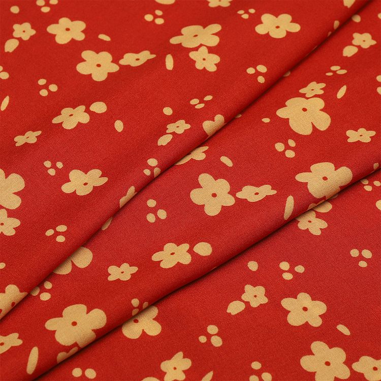 Ткань Штапель с рисунком, 5 м, ширина 145 см, 110 г/м2, цвет: с2 красный, TBY — картинка 2