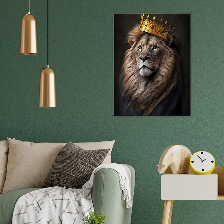 Картина по номерам с поталью «Черный холст Король-лев» — картинка 7