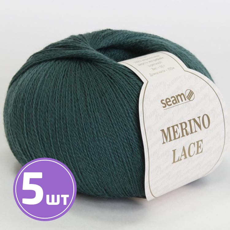 Пряжа SEAM MERINO LACE (16), шторм, 5 шт. по 50 г