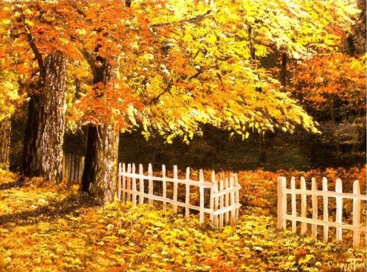 Алмазная вышивка «Золотая осень» — картинка 2