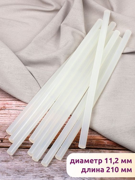 Клей для клеевого пистолета прозрачный Maxwell Glue, d 11,2 мм, L 210 мм, 15 шт. — картинка 3