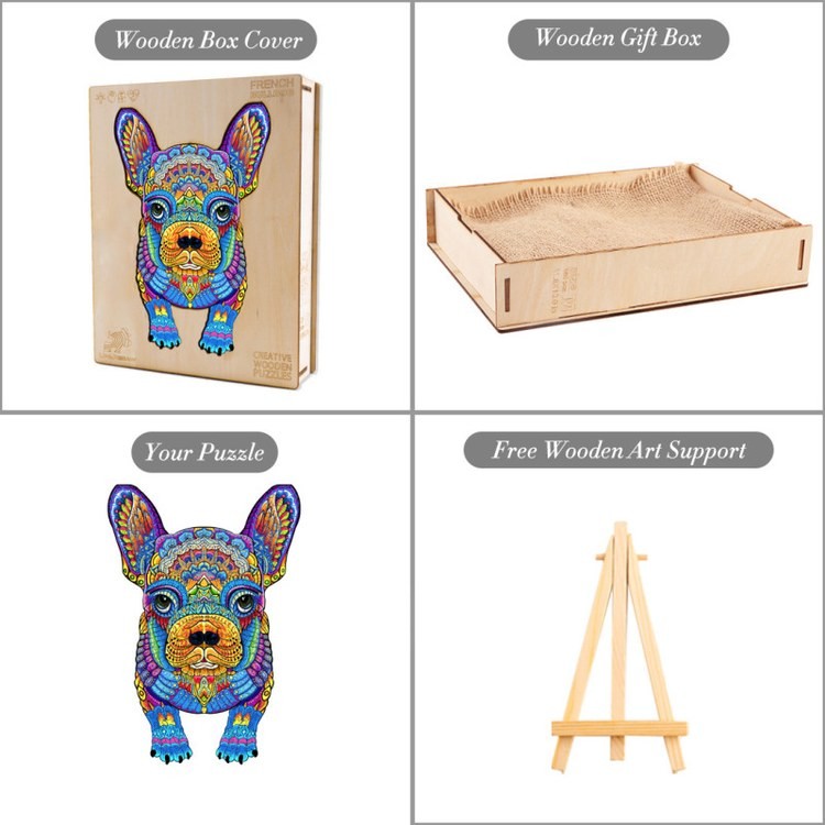 Деревянные пазлы «Смелый Бульдог XL», Woodbests — картинка 7