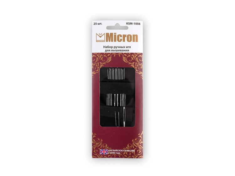 Набор ручных игл Micron для вышивания, 25 шт., арт. KSM-1056