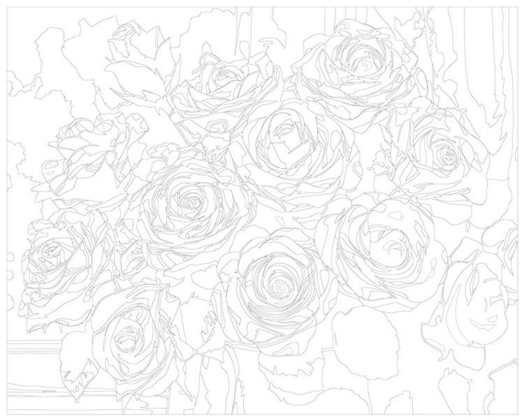 Картина по номерам «Цветы: Розовые розы в вазе 2» — картинка 3