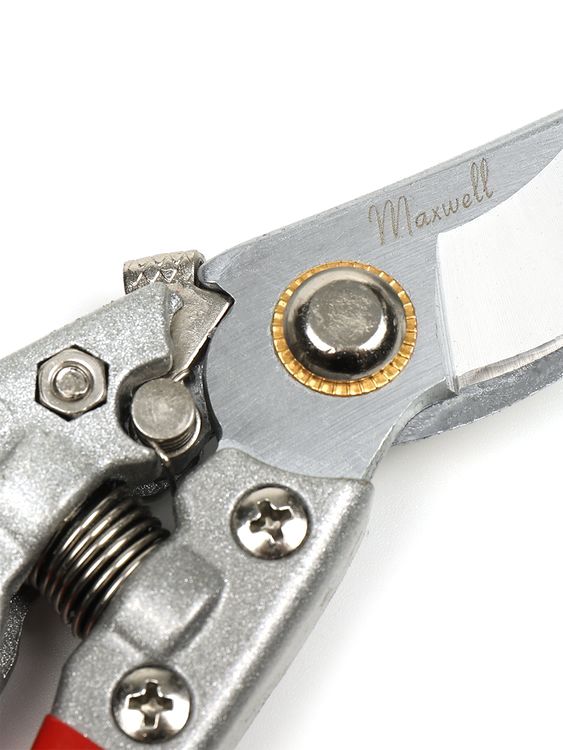 Секатор Maxwell изогнутое лезвие, 60/225 мм, ручки красный металл — картинка 6