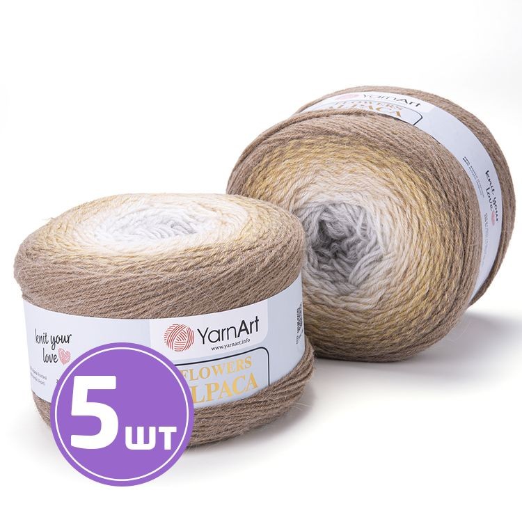 Пряжа YarnArt Flowers Alpaca (407), мультиколор, 5 шт. по 250 г