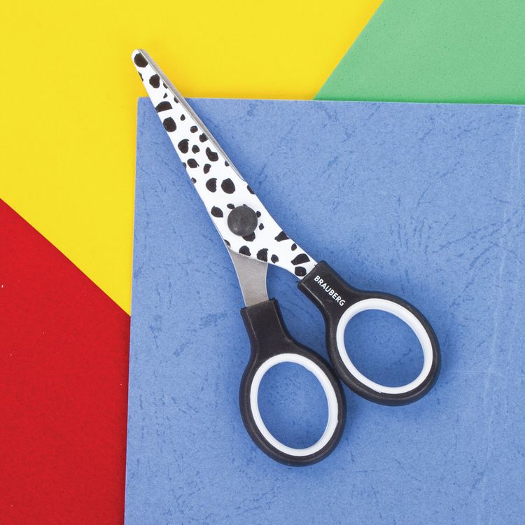 Ножницы Kid Series, 13 см, с цветной печатью «Далматин», закругленные, Brauberg — картинка 6