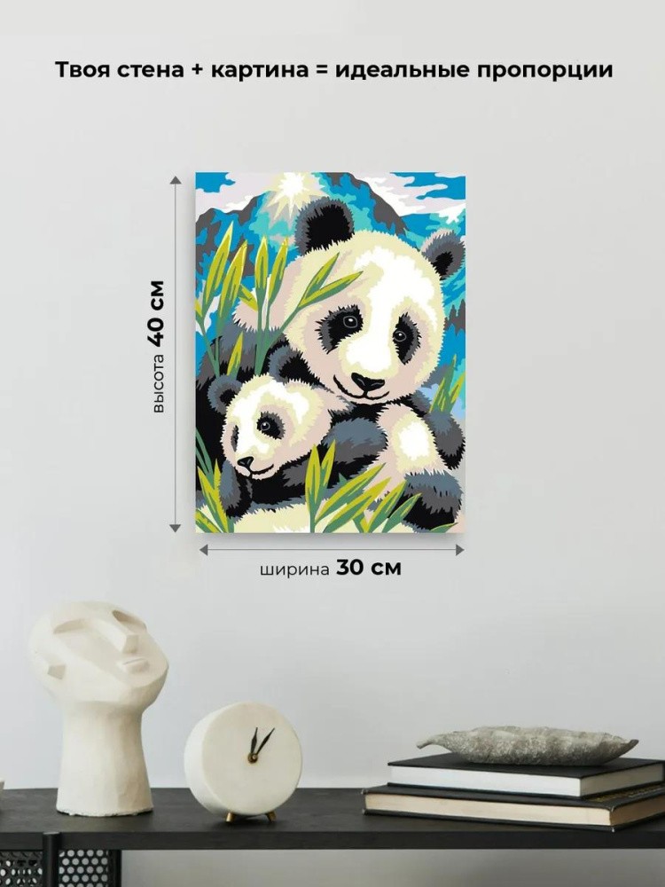 Картина по номерам «Семейство панд» — картинка 3