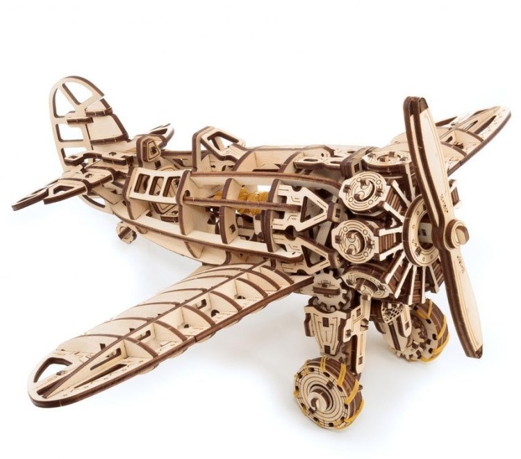 Конструктор деревянный 3D «Самолет с мотором», Eco Wood Art — картинка 8