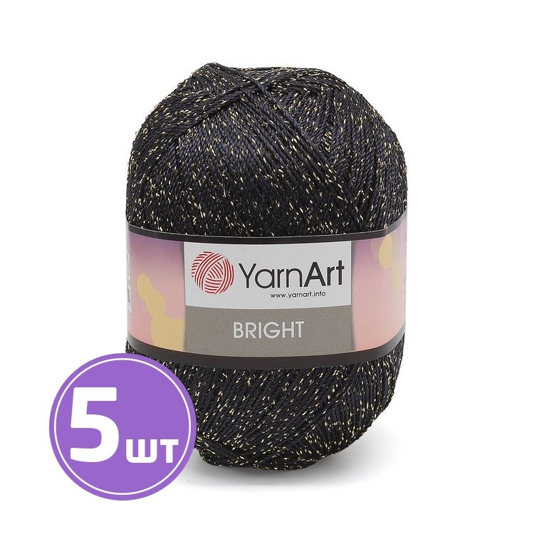 Пряжа YarnArt Bright (105), черно-золотой, 5 шт. по 90 г