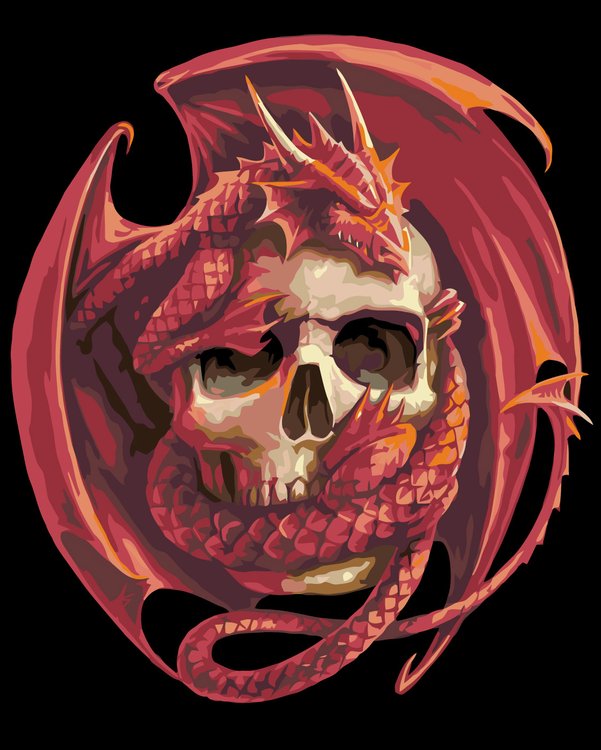 Картина по номерам «Красный дракон»