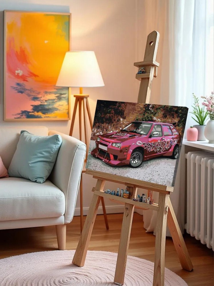 Картина по номерам «ВАЗ-2109: малиновая Лада девятка» — картинка 10