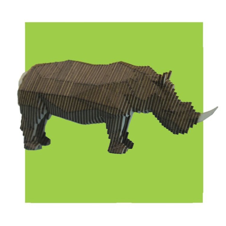 Деревянный конструктор «Носорог», с набором карандашей, UNIWOOD — картинка 2