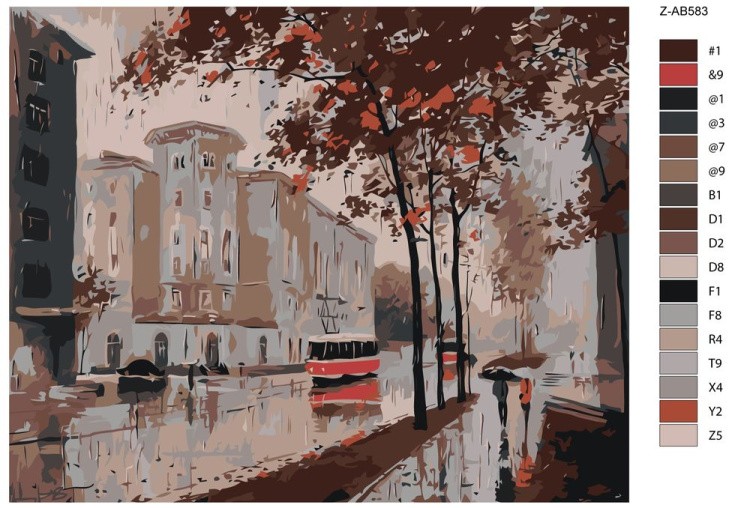 Картина по номерам «Осенний вечер» — картинка 2