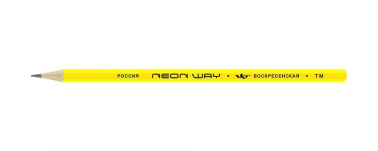 Карандаш графитный ВКФ «Neon way» неоновый ТМ (HB), желтый