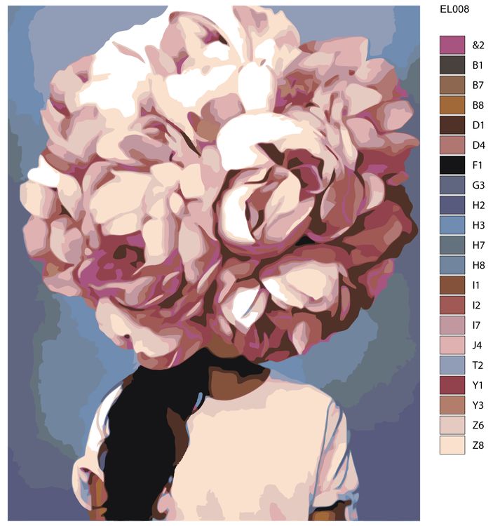 Картина по номерам «Девушка в цветах» — картинка 2