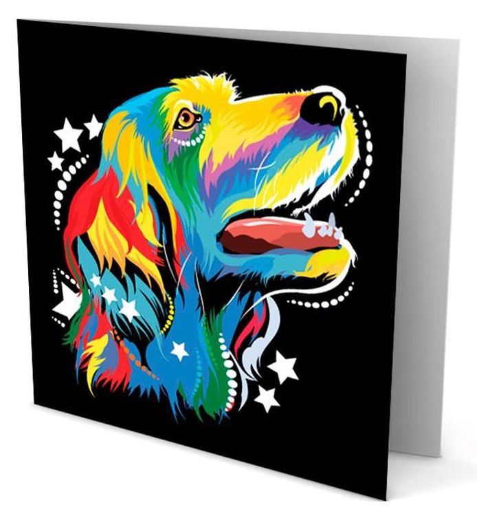 Алмазная вышивка «Открытка своими руками: Радужный пес»