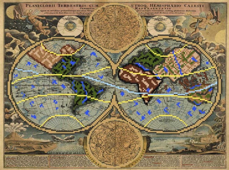 Рисунок на ткани «Карта 18 века» — картинка 2