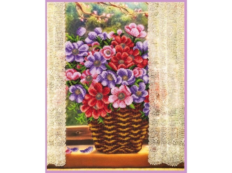 Набор для вышивания бисером «Цветы у окна»