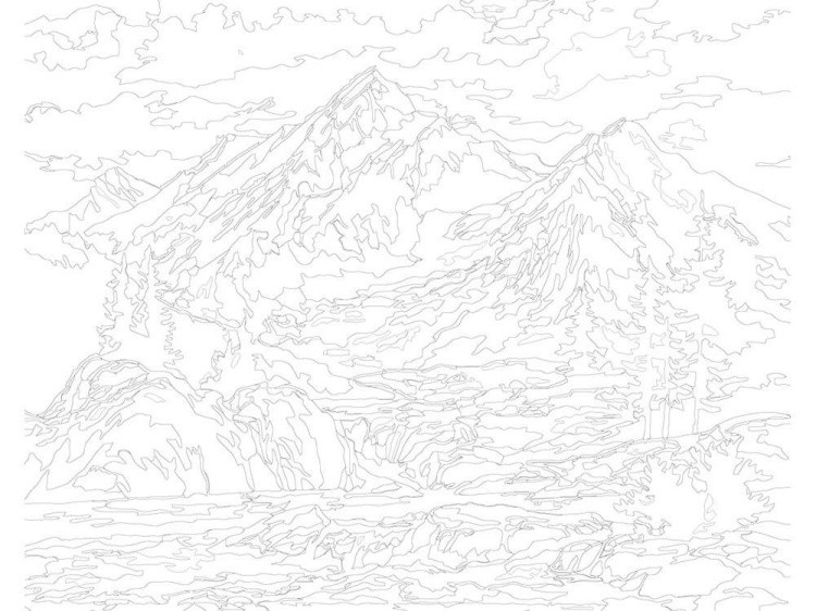 Картина по номерам «Горный пейзаж» — картинка 3