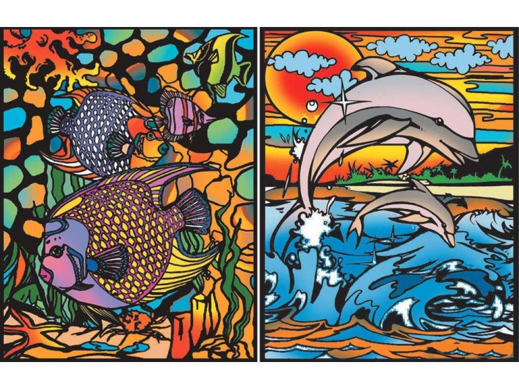 Папка-раскраска «Дельфины» + 10 маркеров — картинка 2