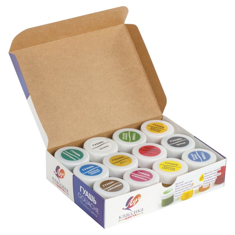 Гуашь Луч «Классика», 12 цв. по 20 мл, без кисти — картинка 2