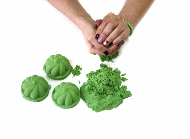 Космический пластичный песок Зёленый 1 кг — картинка 5