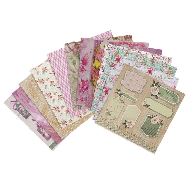 Бумага для скрапбукинга 30х30 см «Шебби-шик», 12 дизайнов — картинка 3