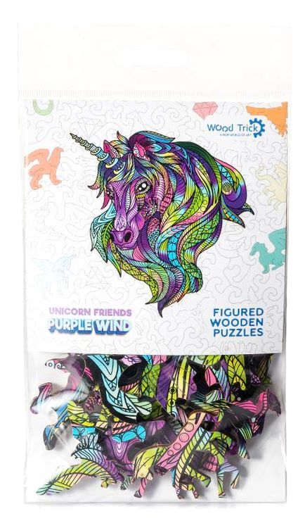 Деревянный пазл Wood Trick «Единорог: Фиолетовый Ветер» — картинка 4