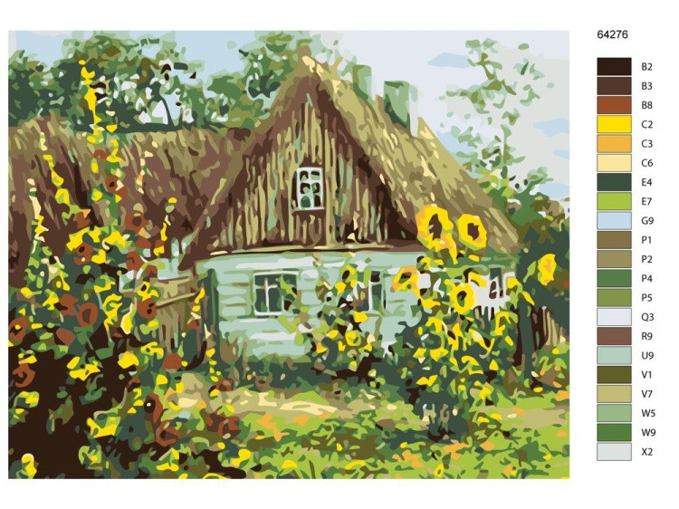 Картина по номерам «Домик в деревне» — картинка 2