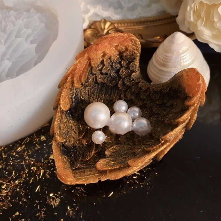 Силиконовый молд - Блюдце перья, 9х7 см — картинка 6