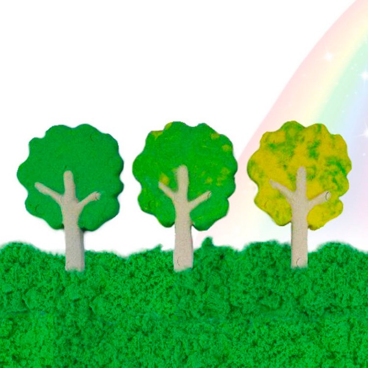 Космический песок 3 кг, зеленый (с песочницей и формочками) — картинка 4