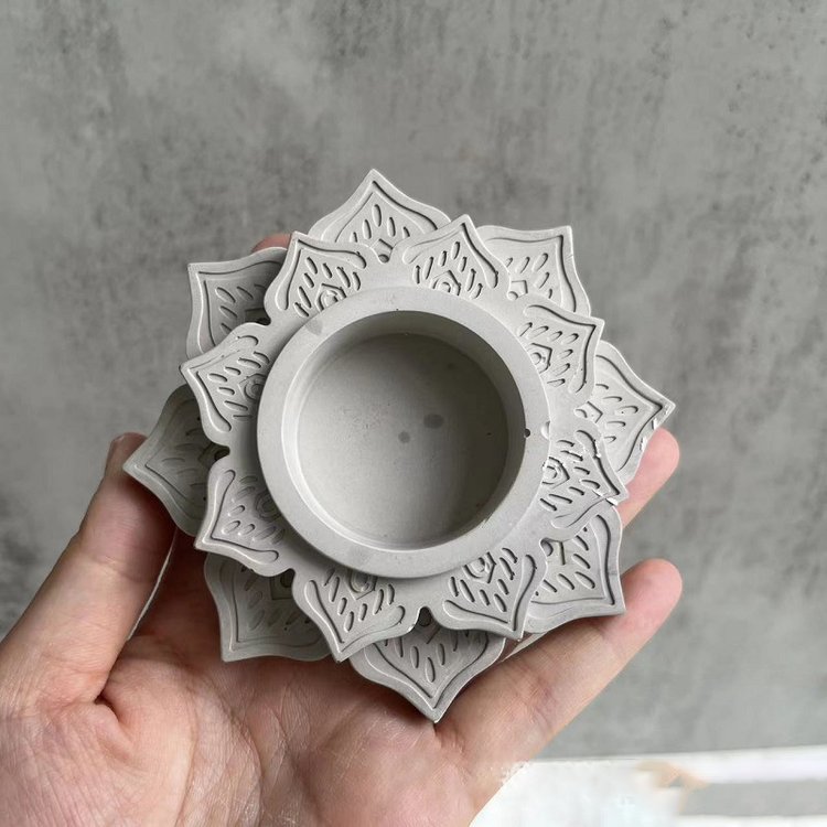 Силиконовый молд - Подсвечник для чайной свечи цветок, d 10см — картинка 2