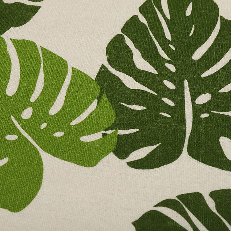 Ткань льняная, 1 м x 150 см, 140 г/м², цвет: белый, растительный принт, TBY — картинка 5