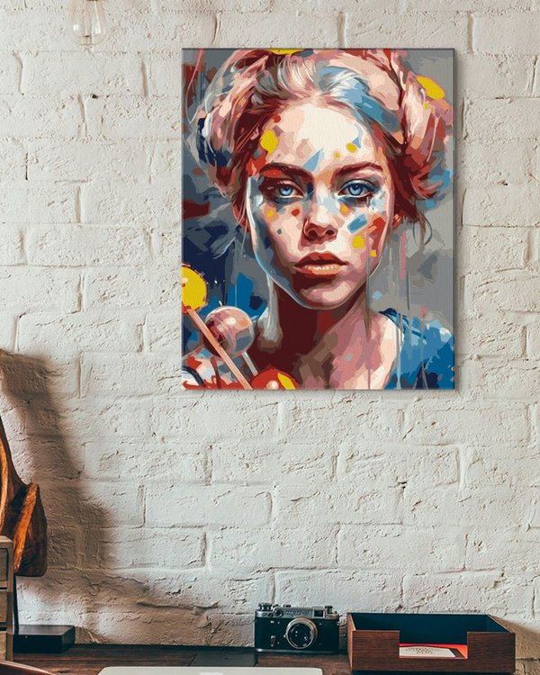 Картина по номерам «Портрет. Девушка - королева сладостей» — картинка 3