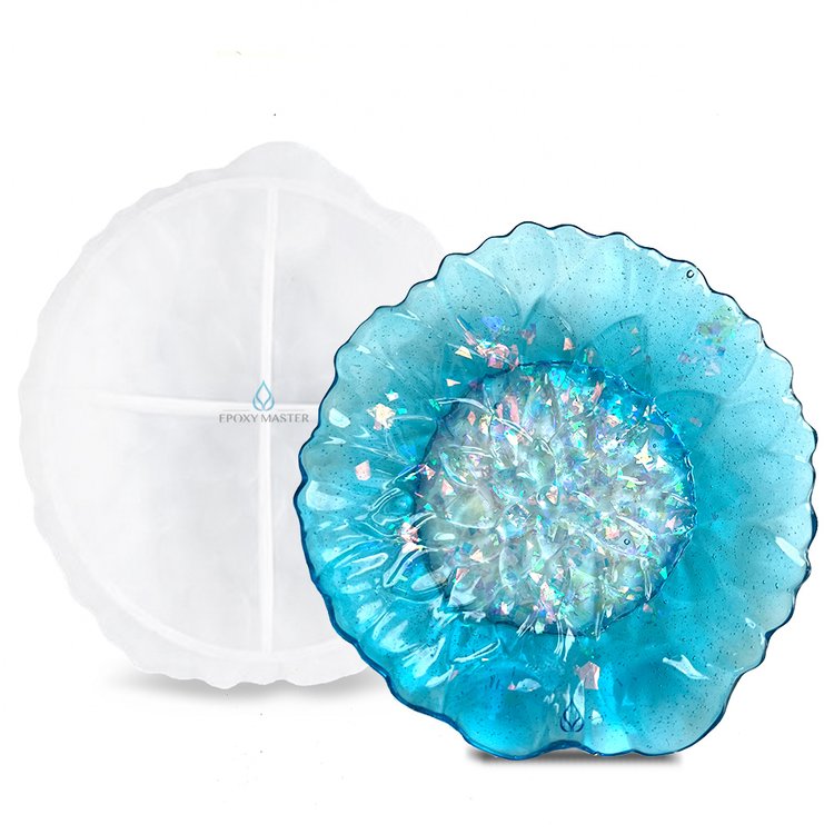 Силиконовый молд Epoxy Master блюдце с цветком, d 12см — картинка 2