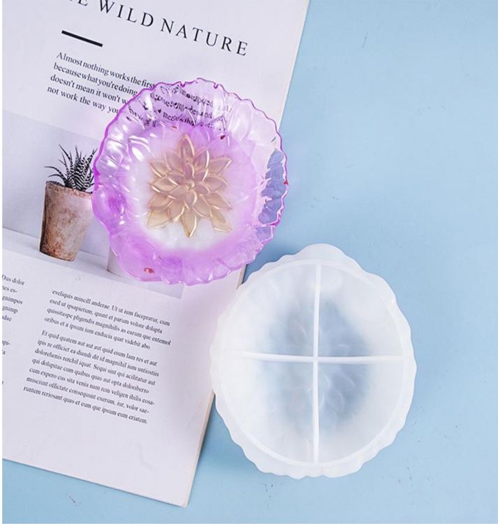 Силиконовый молд Epoxy Master блюдце с цветком, d 12см — картинка 3