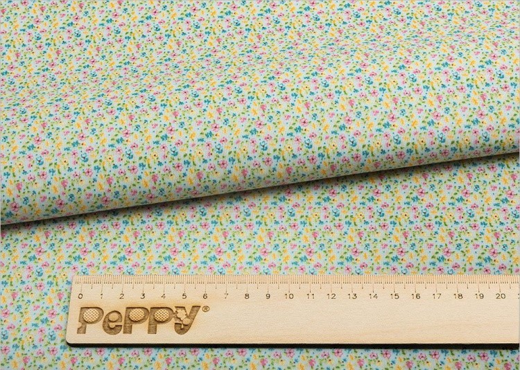 Ткань для пэчворка Нежная История, 146 г/м², 50х55 см, 100% хлопок, цвет: голубой, принт, Peppy — картинка 2